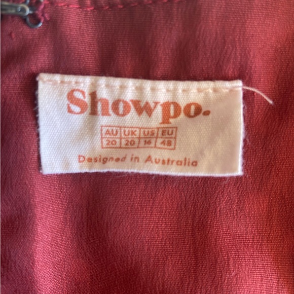 Showpo red and white polka dot dress with fabric tie  Size 20 - Picture 13 of 15